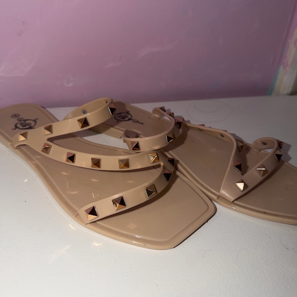 Studded Beige Sandals